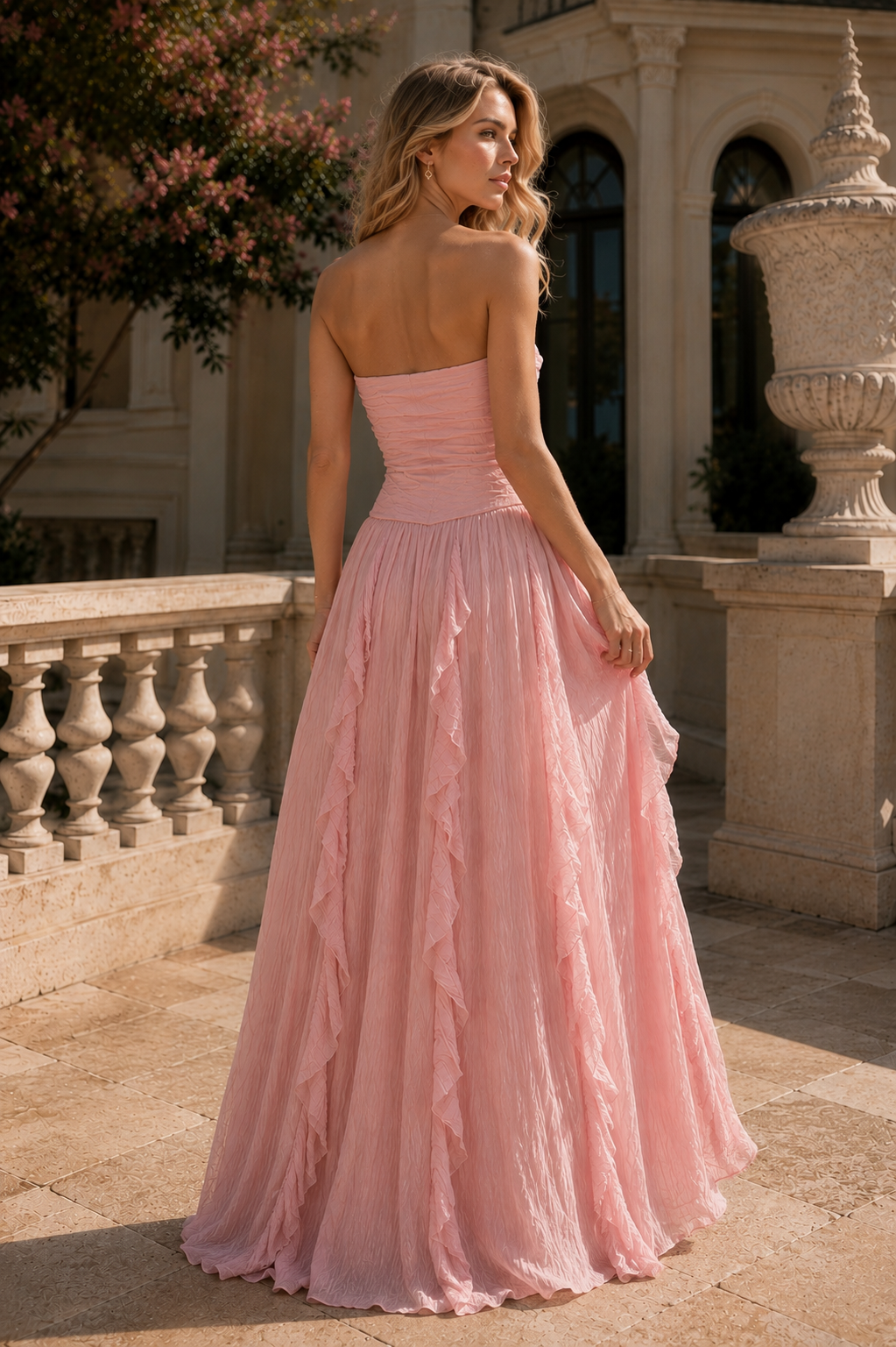 Luna Blush Ruffle Dress