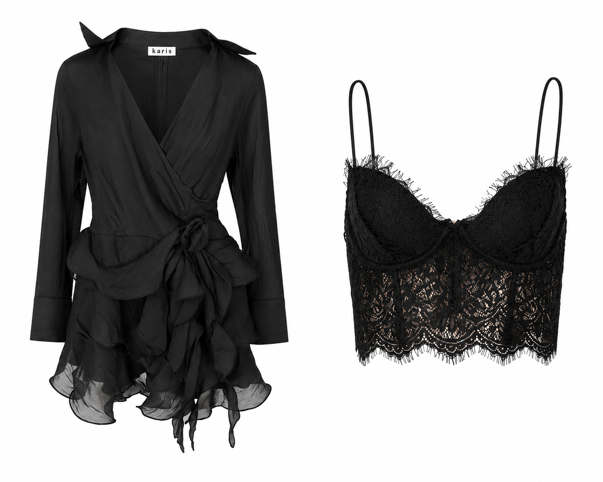 Noir Cascade Dress