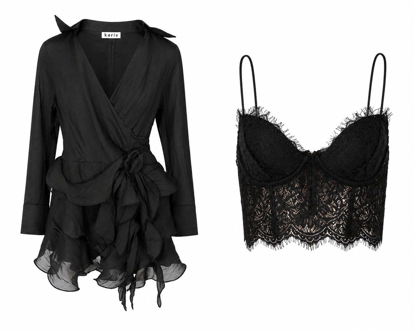 Noir Cascade Dress