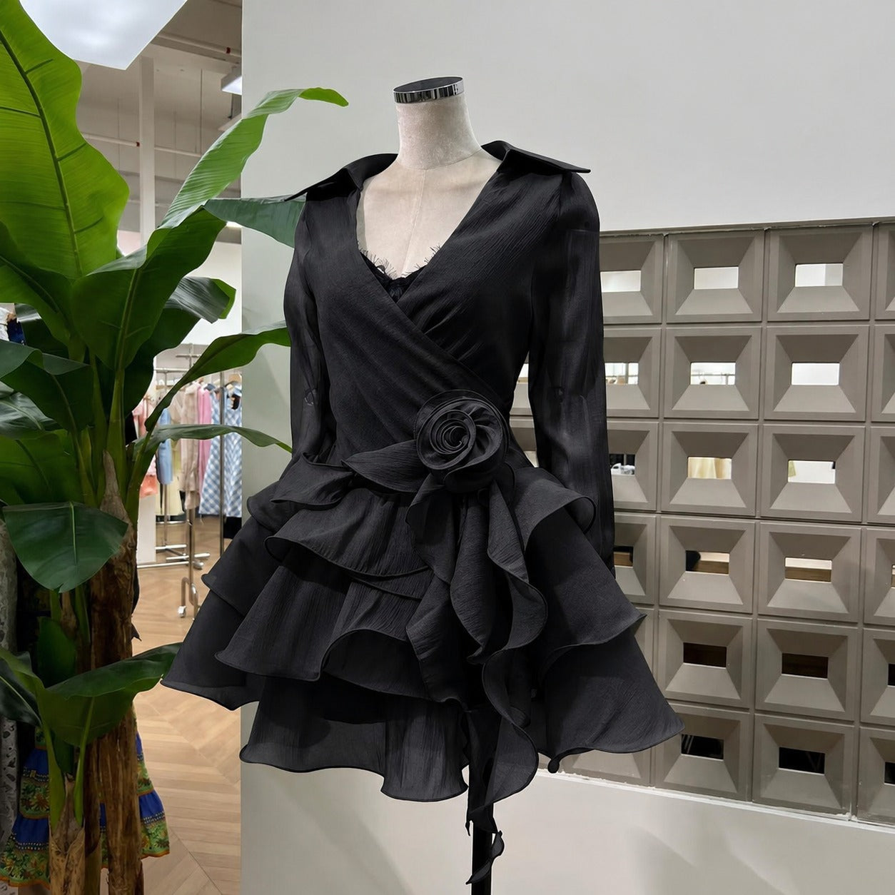 Noir Cascade Dress
