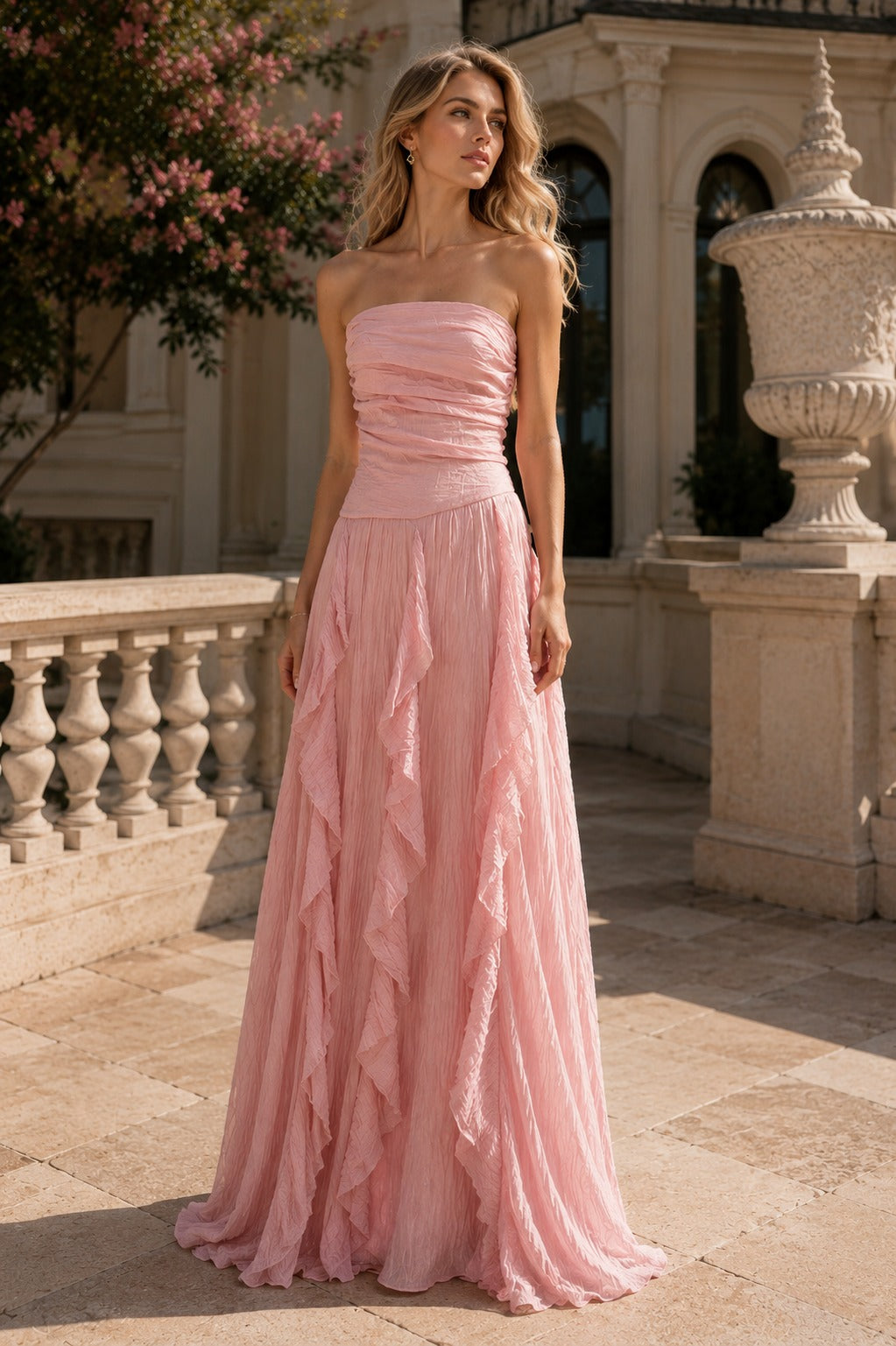 Luna Blush Ruffle Dress